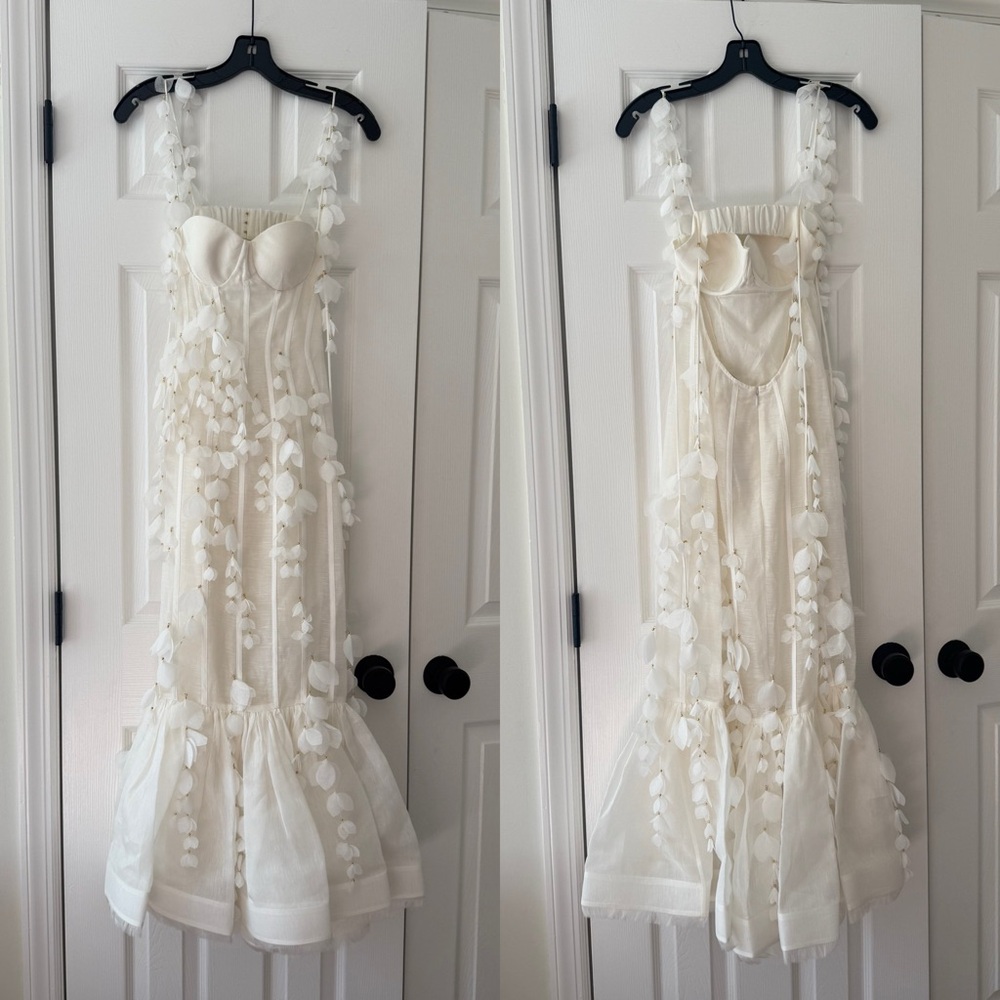 Zimmermann Botanica Petal Detailed Linen Silk Blend Dress NEW with tag - Picture 3 of 12